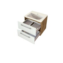 Waschtisch-Set >Livorno< in Matt Weiß - 60x180x48cm (BxHxT)
