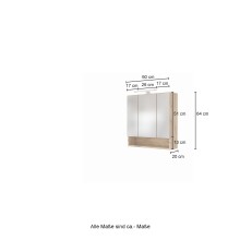 Waschtisch-Set >Livorno< in wotaneiche - 60x180x48cm (BxHxT)