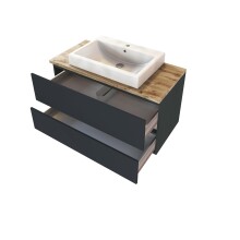 Waschtisch-Set >Pienza< in grau-matt - 100x54x48cm (BxHxT)