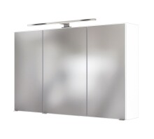 Waschtisch-Set >Pienza< in Matt Weiß aus MDF - 100x180x48cm (BxHxT)