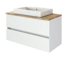 Waschtisch-Set >Pienza< in Matt Weiß aus MDF - 100x180x48cm (BxHxT)