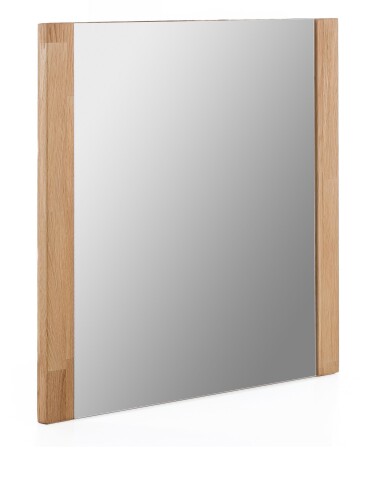 Wandspiegel >Leduc I< in Wildeiche aus Massivholz, Spiegelglas - 66x65x4 (BxHxT)