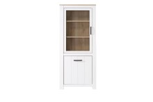 Vitrine >Chelles< in Weiß matt - 77x185,3x42,2cm (BxHxT)