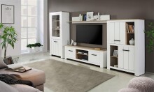 Vitrine >Chelles< in Weiß matt - 77x185,3x42,2cm (BxHxT)