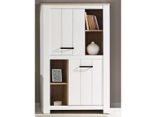 Highboard >Chelles< in Weiß matt - 86,7x143,7x42,2cm (BxHxT)