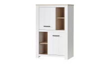 Highboard >Chelles< in Weiß matt - 86,7x143,7x42,2cm (BxHxT)