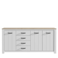 Sideboard >Chelles< in Weiß matt - 206x95,7x42,2cm (BxHxT)