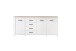 Sideboard >Chelles< in Weiß matt - 206x95,7x42,2cm (BxHxT)