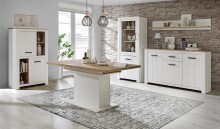 Esstisch >Chelles< in Weiß matt - 160x76,6x90cm (BxHxT)