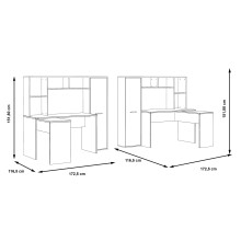 Schreibtisch >Eilat< in Sonoma Eiche - 173x152x116cm (BxHxT)