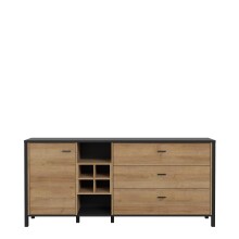 Sideboard >Hialeah< in Riviera Eiche - 186,3x85,1x40,2cm (BxHxT)