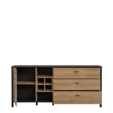 Sideboard >Hialeah< in Riviera Eiche - 186,3x85,1x40,2cm (BxHxT)