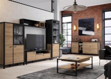 Sideboard >Hialeah< in Riviera Eiche - 186,3x85,1x40,2cm (BxHxT)