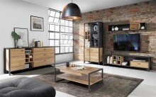 Sideboard >Hialeah< in Riviera Eiche - 186,3x85,1x40,2cm (BxHxT)