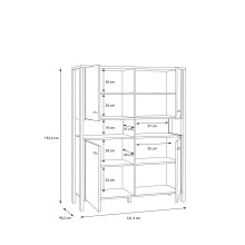 Aktenschrank >Hialeah< in Riviera Eiche - 121,3x152,3x40,2cm (BxHxT)