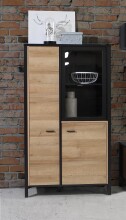 Vitrine >Hialeah< in Riviera Eiche - 86,3x152,3x40,2cm (BxHxT)