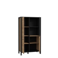 Vitrine >Hialeah< in Riviera Eiche - 86,3x152,3x40,2cm (BxHxT)