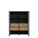 Vitrine >Hialeah< in Riviera Eiche - 121,3x152,3x40,2cm (BxHxT)