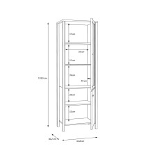 Vitrine >Hialeah< in Riviera Eiche - 64,8x193,9x40,2cm (BxHxT)