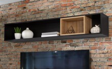 Wandboard >Hialeah< in Schwarz - 150,2x26x22,2cm...
