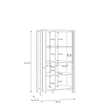 Wohnwand >Hialeah< in Riviera Eiche - 322,4x193,9x40,2cm (BxHxT)
