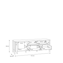 Wohnwand >Hialeah< in Riviera Eiche - 322,4x193,9x40,2cm (BxHxT)