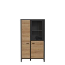 Wohnwand >Hialeah< in Riviera Eiche - 322,4x193,9x40,2cm (BxHxT)