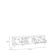 Wohnwand >Hialeah< in Riviera Eiche - 277,2x193,9x40,2cm (BxHxT)
