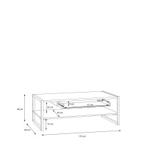 Couchtisch >Hialeah< in Riviera Eiche - 110x40x60cm (BxHxT)