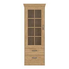 Vitrine >Kalamaria< in Waterford Eiche - 74,9x205,1x47cm (BxHxT)