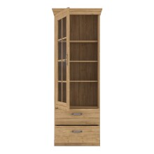 Vitrine >Kalamaria< in Waterford Eiche - 74,9x205,1x47cm (BxHxT)