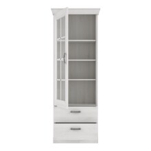 Vitrine >Kalamaria< in Schneeeiche - 74,9x205,1x47cm (BxHxT)