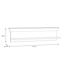 Wandboard >Kalamaria< in Waterford Eiche - 143x33,8x23,6cm (BxHxT)