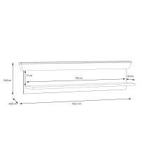 Wandboard >Kalamaria< in Waterford Eiche - 143x33,8x23,6cm (BxHxT)