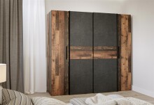 Kleiderschrank >Kaleb< in Old Wood Vintage -...