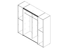 Kleiderschrank >Kaleb< in Old Wood Vintage - 200.1x190.5x61.6cm (BxHxT)