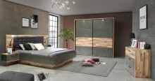 Schwebetürenschrank >Rhodos< in Stabeiche - 231,1x215,9x61,2cm (BxHxT)
