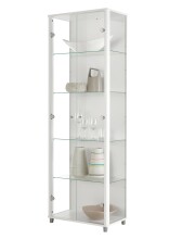 Glasvitrine >OPTIMA< in Weiß - 58x172x32cm...