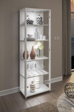 Glasvitrine >OPTIMA< in Weiß - 58x172x32cm...