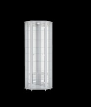 Eckvitrine >TRIO< in Weiß - 71x172x50cm (BxHxT)