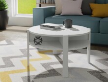 Couchtisch >Topiros< in Weiß - 74,4x45,5x74,4cm (BxHxT)