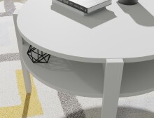 Couchtisch >Topiros< in Weiß - 74,4x45,5x74,4cm (BxHxT)