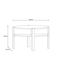 Couchtisch >Topiros< in Weiß - 74,4x45,5x74,4cm (BxHxT)