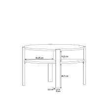 Couchtisch >Topiros< in Weiß - 74,4x45,5x74,4cm (BxHxT)