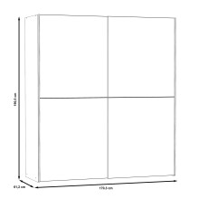 Schwebetürenschrank >Vrillisia< in Weiß - 170,3x190,5x61,2cm (BxHxT)