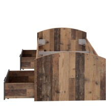 Bett >Vyronas< in Old Wood Vintage - 96x65x206,4cm (BxHxT)