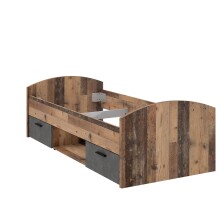 Bett >Vyronas< in Old Wood Vintage - 96x65x206,4cm (BxHxT)