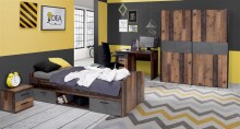 Bett >Vyronas< in Old Wood Vintage - 96x65x206,4cm (BxHxT)