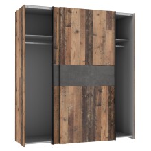 Schwebetürenschrank >Vyronas< in Old Wood Vintage - 170,3x190,5x62cm (BxHxT)