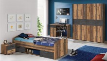Schwebetürenschrank >Vyronas< in Old Wood Vintage - 170,3x190,5x62cm (BxHxT)